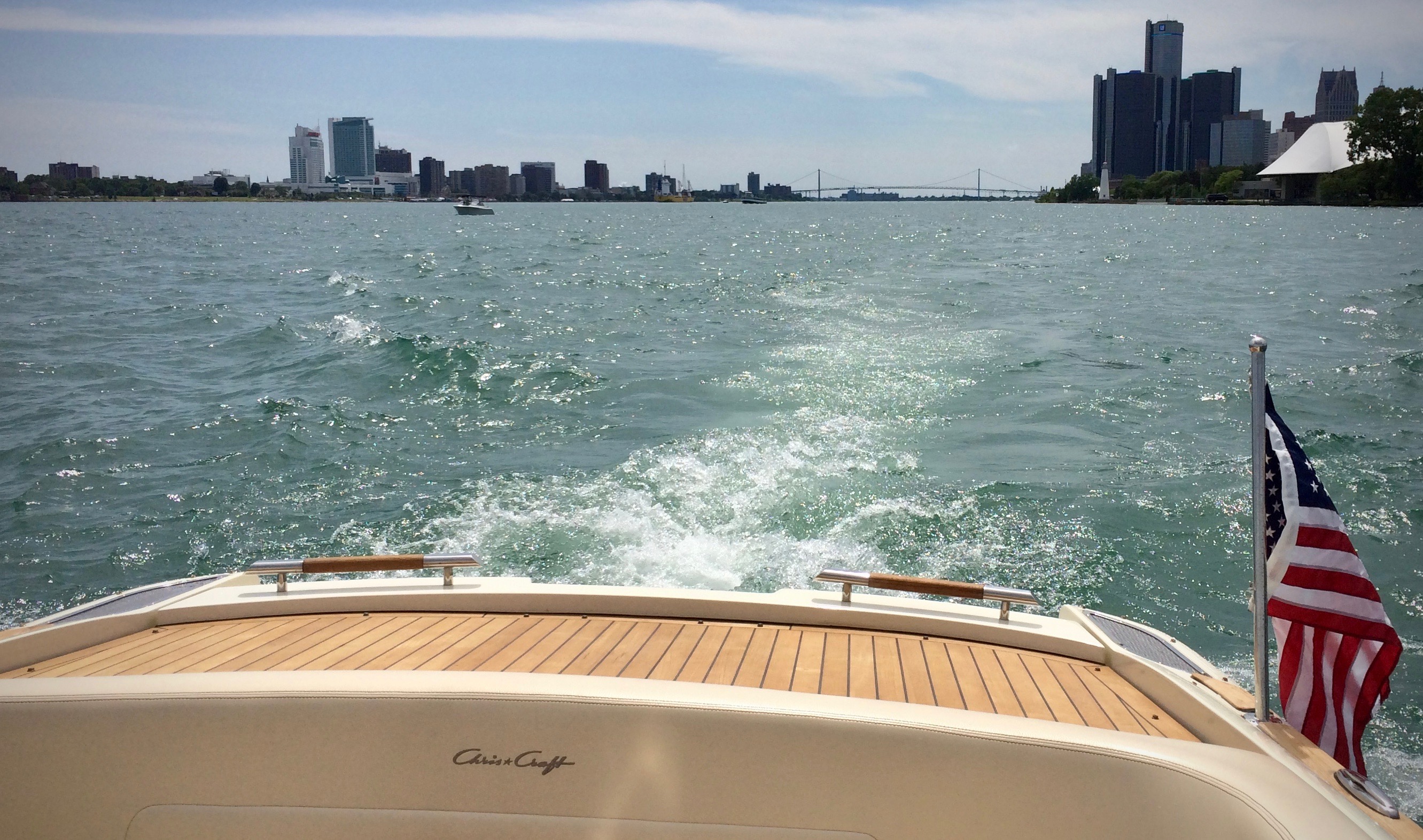 View south to downtown Detroit from Lake St. Clair