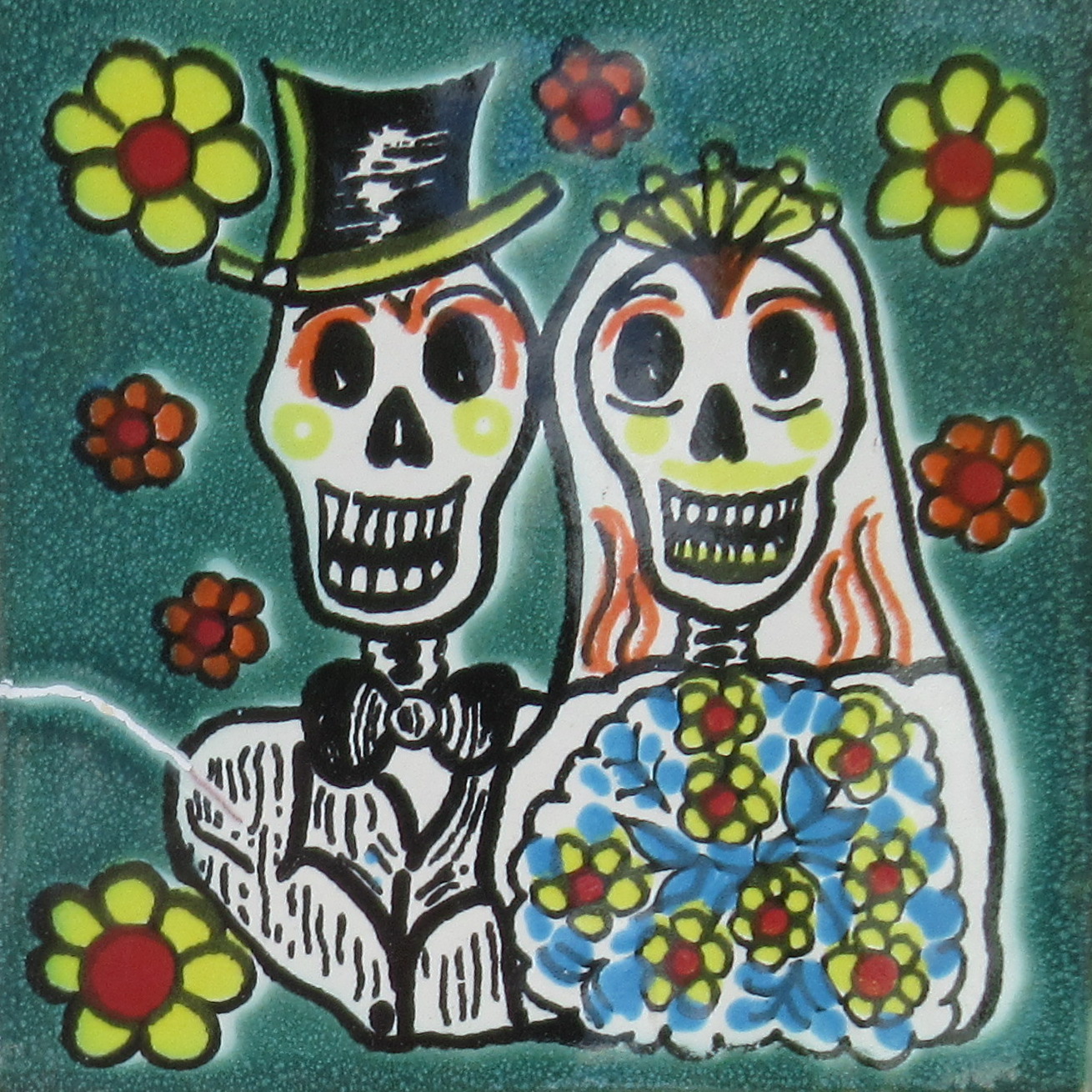 La Catrina Talavera tile in MExico