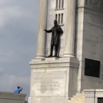 One of several figures on the Pennsylvania State monument on Cemetary Ridge.