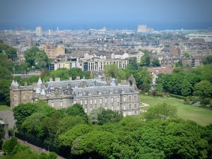 A view from Arthur's Seat of Holyrood Palace, official residence of The Queen of Scotland