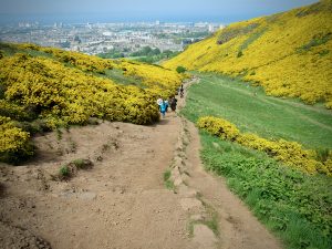 One of the trails down from the top of Arthur's Seat in Holyrood Park, Edinburgh