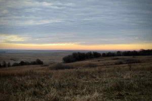The sun comes up over the Oklahoma prairie