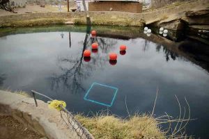 The Blue Hole is 80 feet deep and maintains a constant temperature of 62 degrees