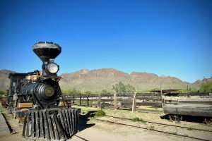 This old steam locomotive has nowhere to go but Old Tucson