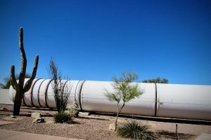 A Thiokol Space Shuttle solid rocket booster, developed in the 1970s