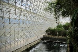 Above the 9,100 square foot indoor ocean and coral reef biome at Biosphere 2
