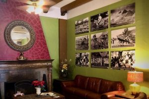 Inside the Walsh Hotel lobby, built in 1929, images of Osa and Martin Johnson