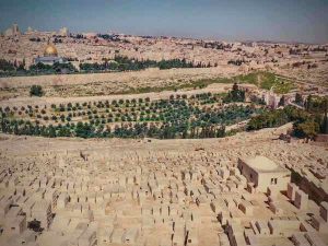 The 3,000-plus year old Jewish cemetery on the Mount of Olives in the walled Old City of Jerusalem