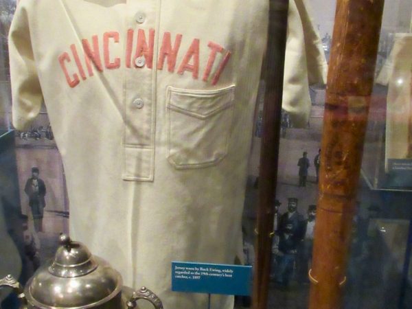 Old school display of Cincinnati Reds history