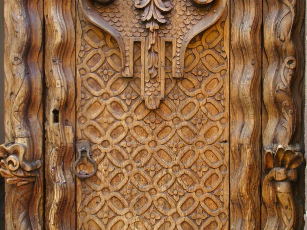 Ornate Spanish door at La Casa de el Conde de Canal in San Miguel de Allende