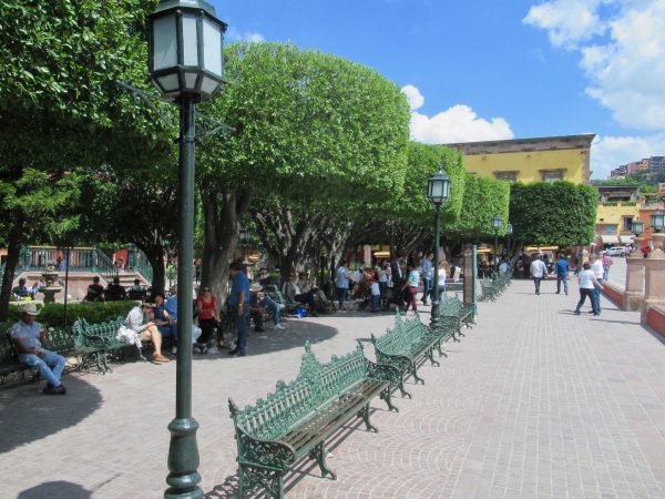 Benches at the Jardin in San Miguel de Allende